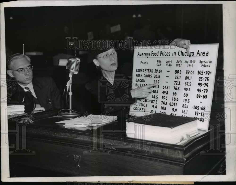 1947 Press Photo Chicago Mrs Laura Price & Rep George Bender of Ohio - Historic Images