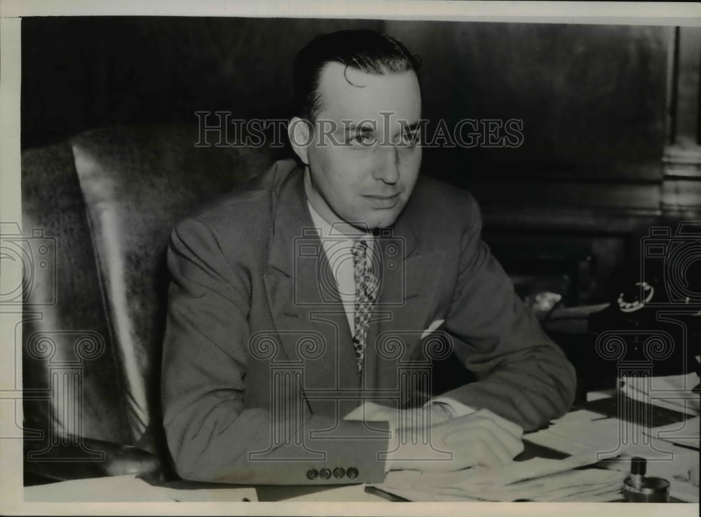 1939 Press Photo Gene Zachman Kansas City acting City Manager. - Historic Images