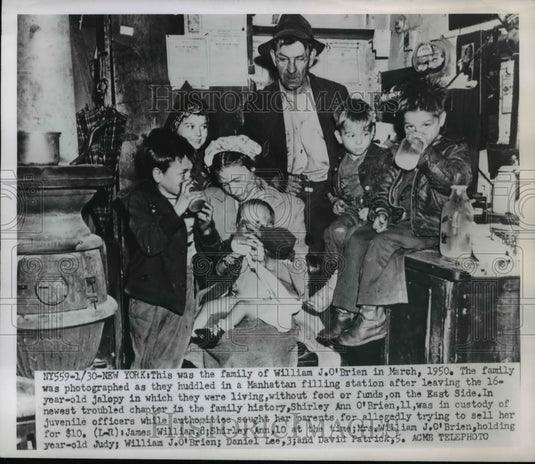1951 Press Photo This was the family of William J Obrien in March of 1950 - Historic Images