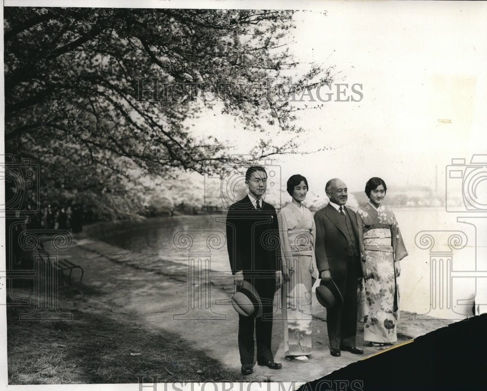 1933 Press Photo of the Japanese Ambassador to the United States and his family. - Historic Images