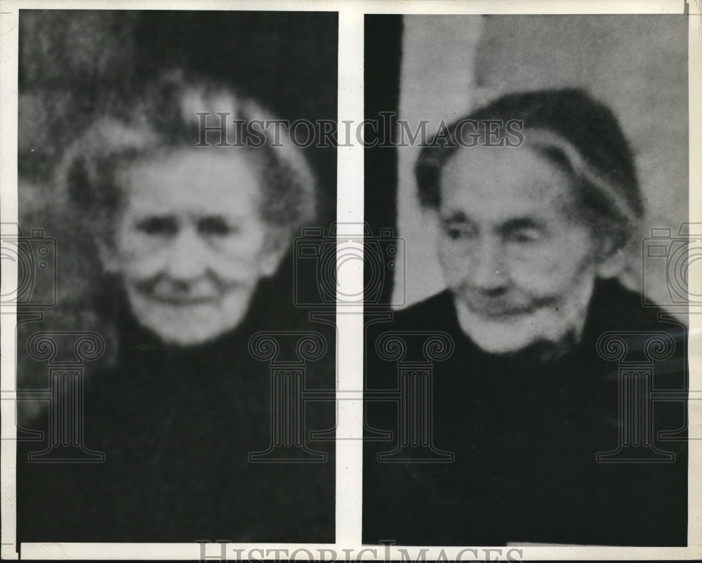 1944 Press Photo Mrs. Maria Lynch McCarthy (L) and Mrs. Bridget Lynch Woulf (R) - Historic Images