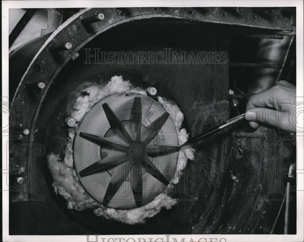 1954 Press Photo Impeller in Experimental Gas Turbine by Kennametal Inc. - Historic Images