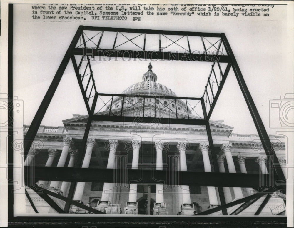 1960 Press Photo Inauguration stands at the Capitol in Wash DC - Historic Images