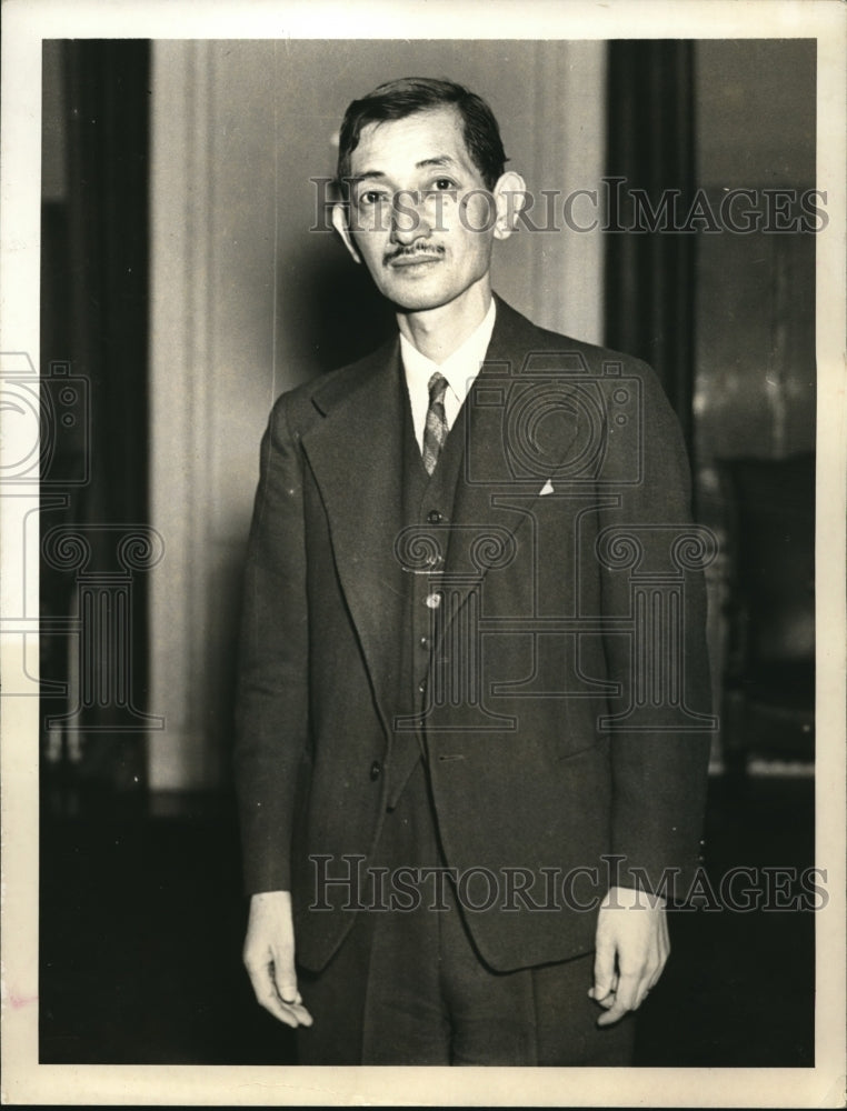 1937 Press Photo Hirosi Saito Offered Japan Apology for Sinking Gunboat Panay - Historic Images