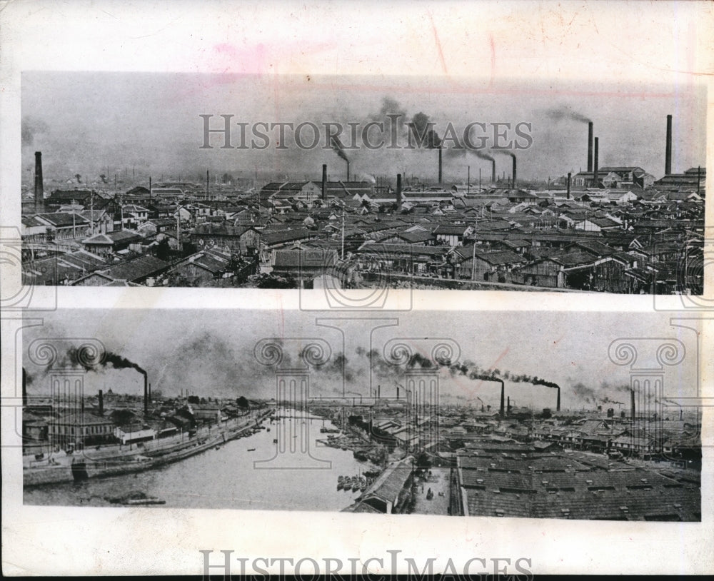 1944 Press Photo General View of Osaka Japan hits by Big Typhoon of 1934. - Historic Images