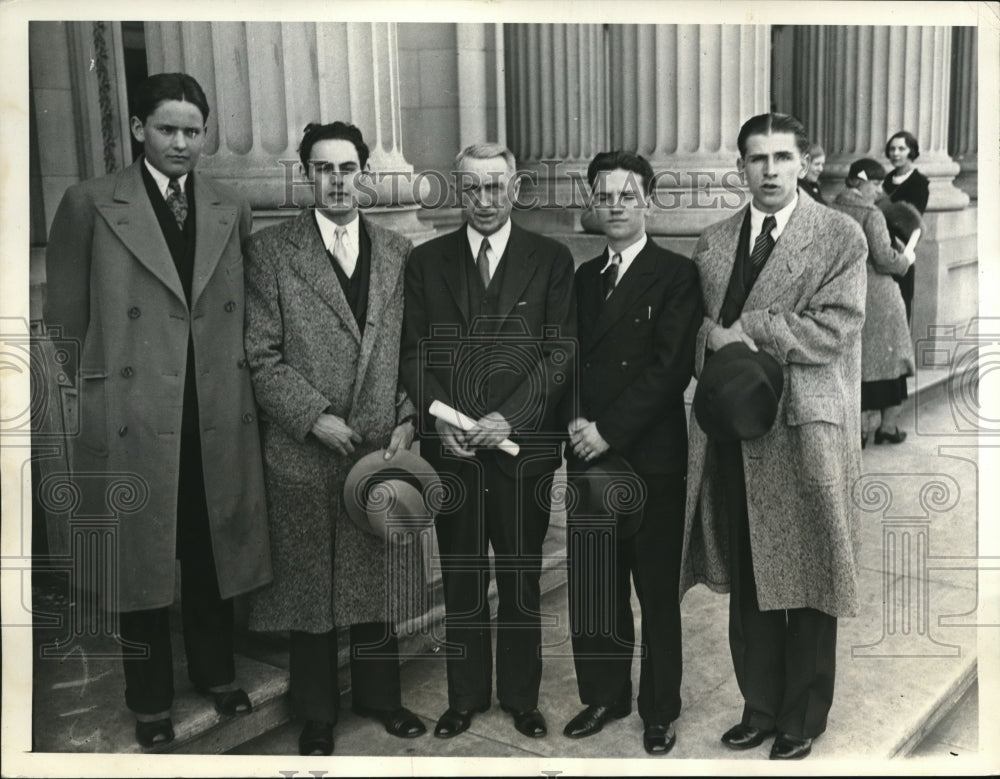 1933 Press Photo Robert Watt, Jack Light, Senator George, Joseph Faulkner - Historic Images