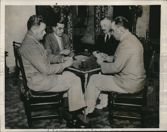 1933 Press Photo Major J.J. O'Hare, Louis Haddadi,Robert Halpil and S. Landahl - Historic Images