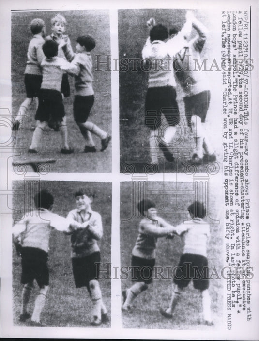1957 Press Photo Prince Charles' Kiddie Trouble - Historic Images