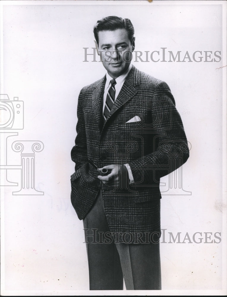 1957 Press Photo Glen Plaid Sports Coat. - Historic Images