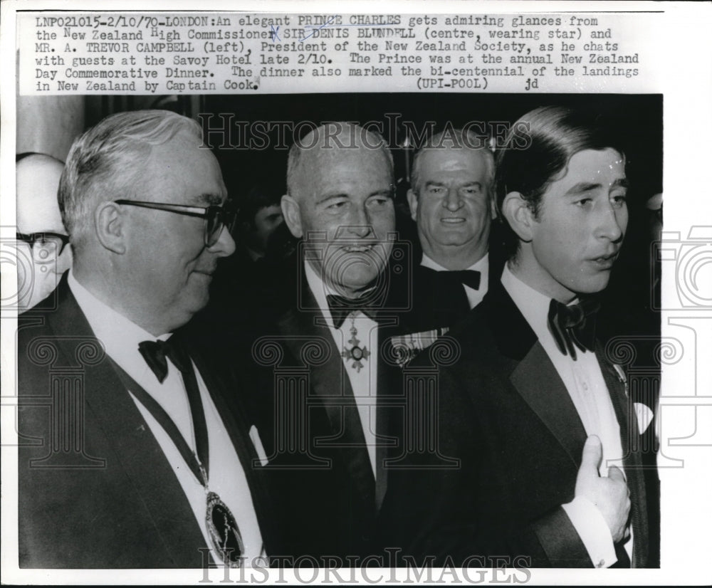 1970 Press Photo Prince Charles w/ New Zealand High Commissioner - Historic Images