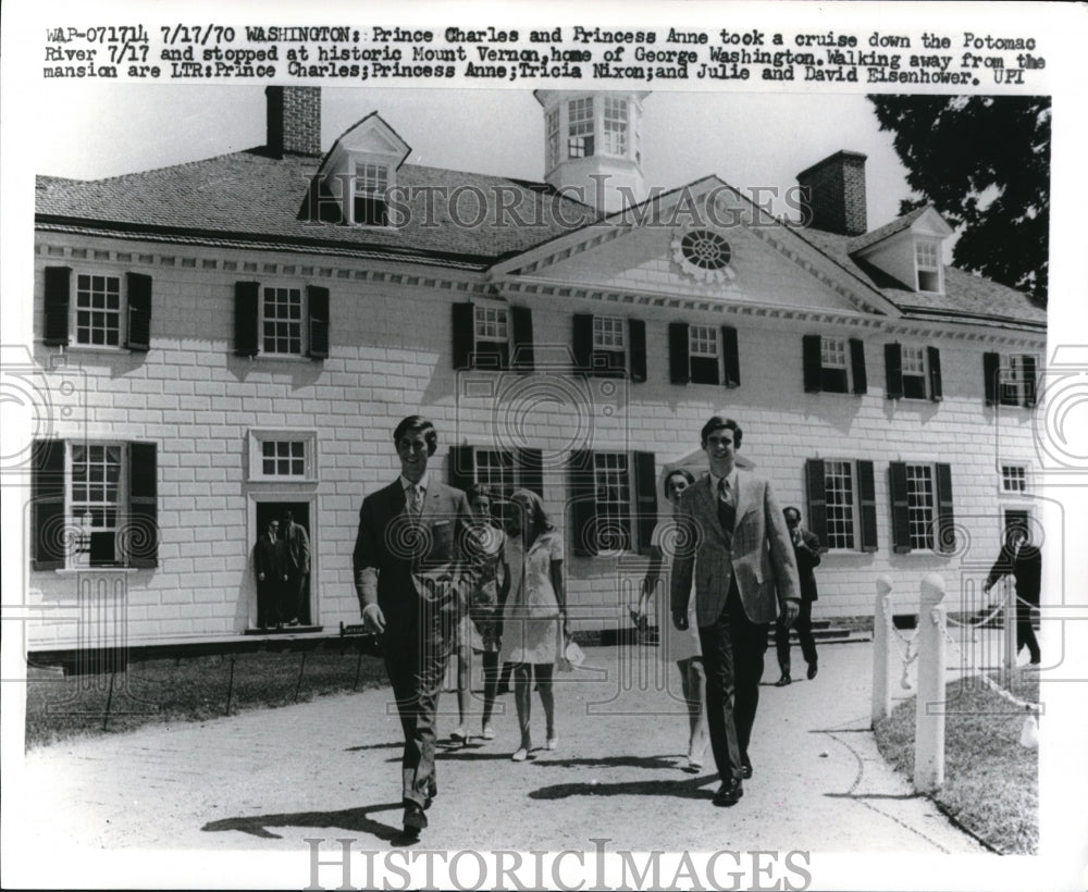 1970 Press Photo Prince Charles and Princess Anne at Mount Vernon - Historic Images