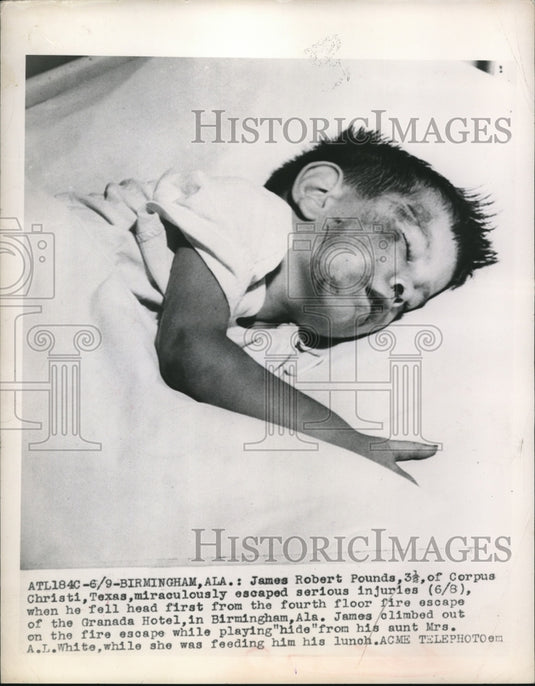 1949 Press Photo James Robert Pounds, 3 1/2, of Corpus Christi, Texas-Historic Images