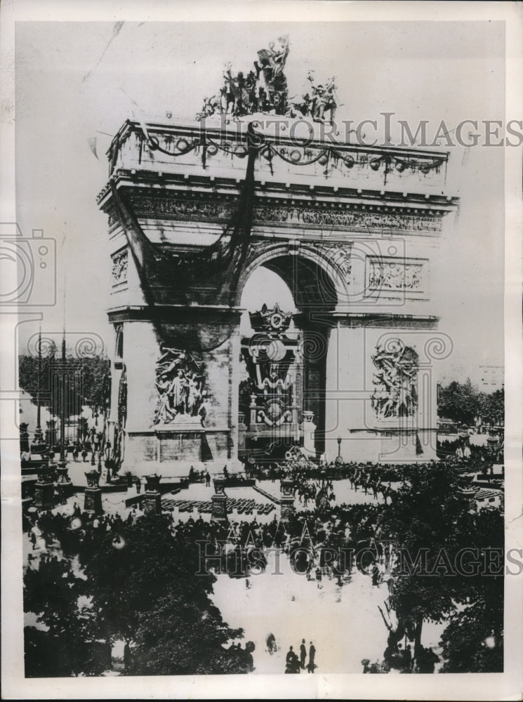 1937 Press Photo View of the Arc De Triomphe in Paris - Historic Images