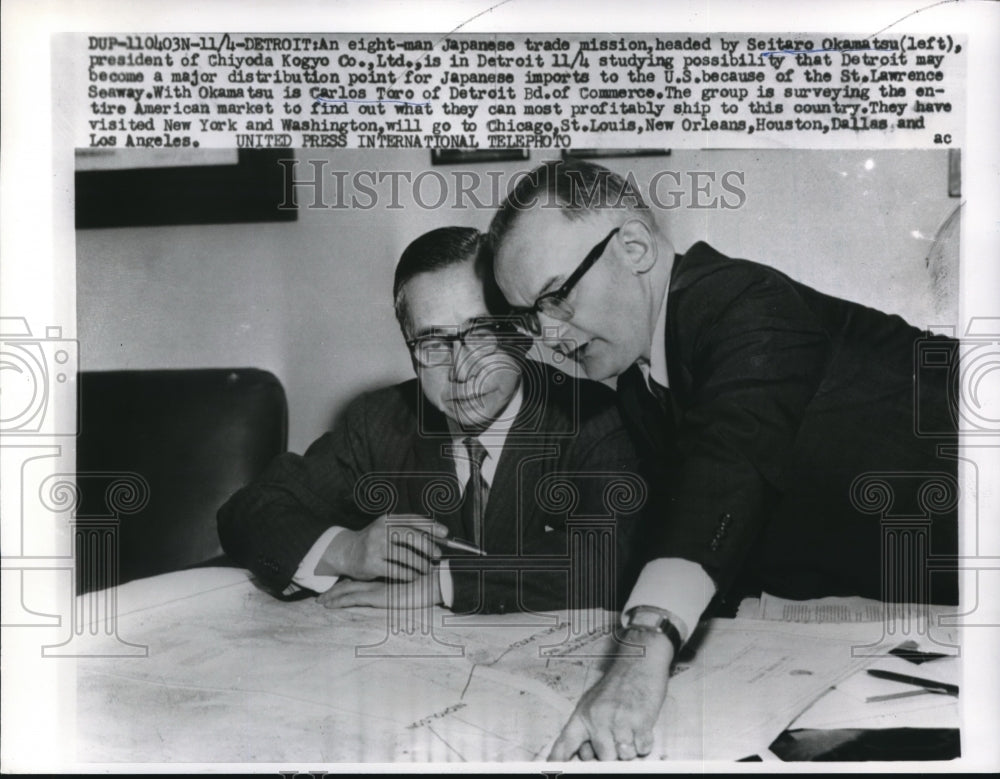 Press Photo Detroit Mich Seitaro Okamatau of Chiyoda Kogyo Co, C Toro - Historic Images