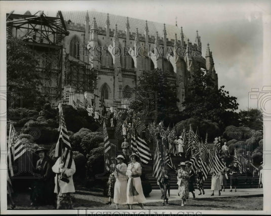 1938 Press Photo Services for world war dead at Washington Cathedral Theater - Historic Images