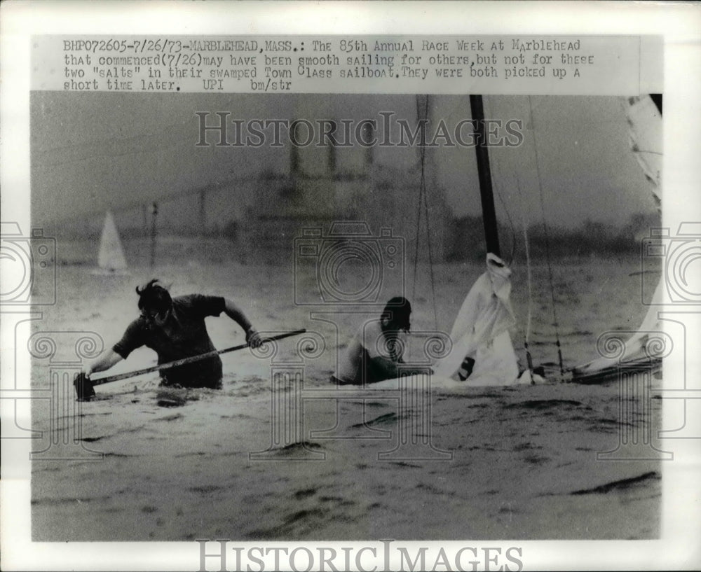 1973 85th Annual Race Week at Marblehead for two in Town Class boat - Historic Images