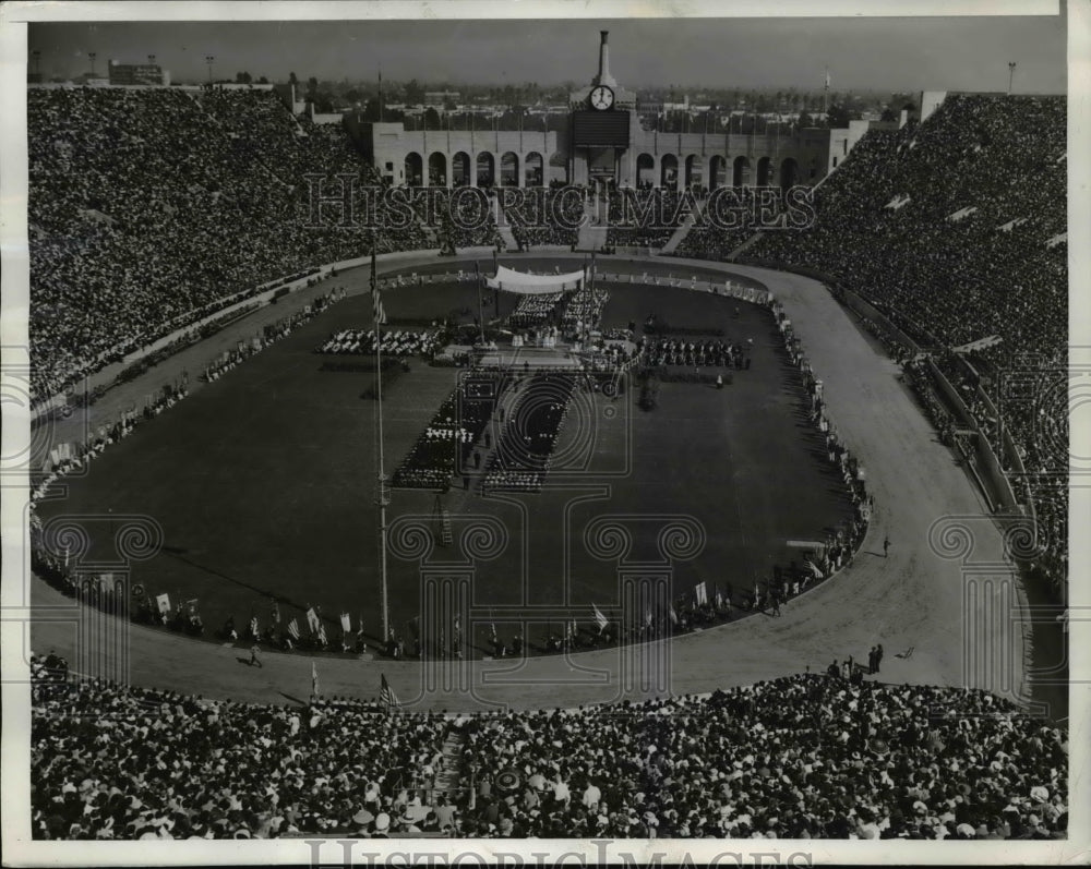 1940 Press Photo Air view of LA Calif Confraternity Christian Congress meeting - Historic Images