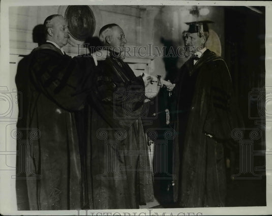 1933 Press Photo Wx NY Gov Alfred Smith, Wm Wallin, Dr F Graves State Univ - Historic Images