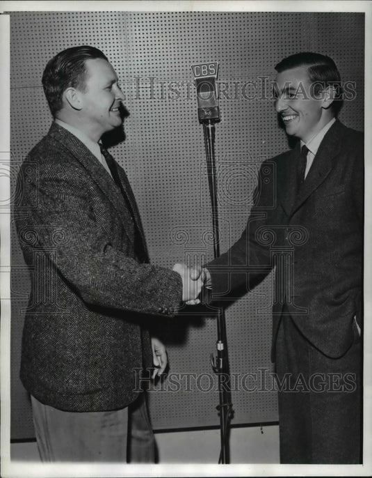 1940 Press Photo Actor, Barton Maclane and Bill Snyder after the CBS located him - Historic Images