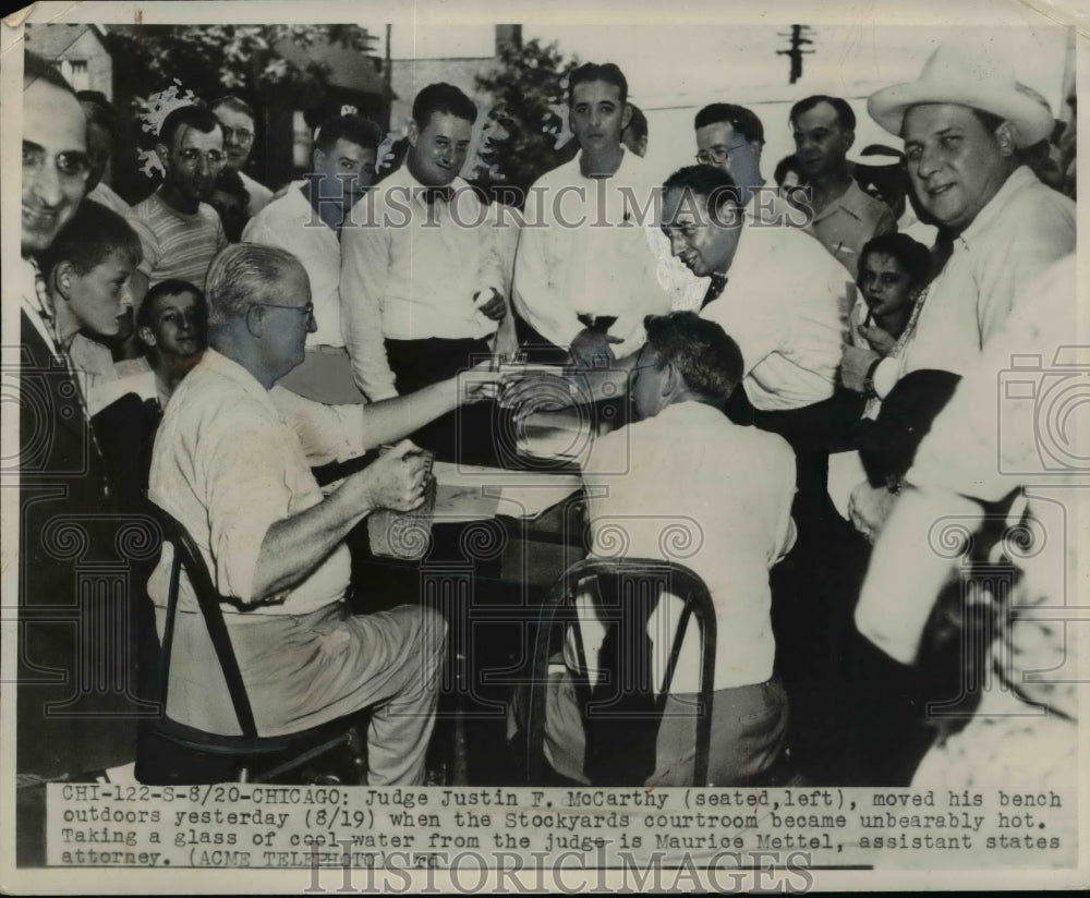 1947 Press Photo Judge Justin F. McCarthy (seated left) - Historic Images