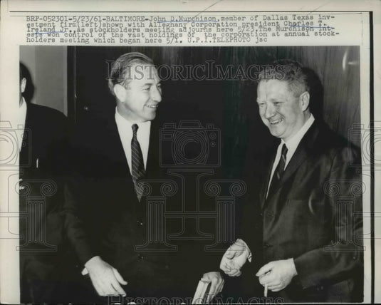 1961 Press Photo Investment firm John Murchison & Alleghany Co Charles Ireland - Historic Images