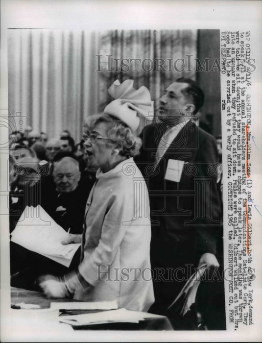 1965 Press Photo Wilma Soss and Lewis Gilbert at Communications Satellite Corp - Historic Images