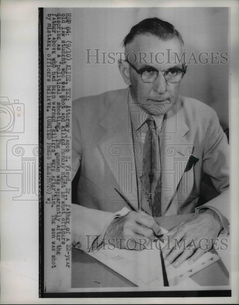 1952 Press Photo Texas Attorney Jacob S. Floyd, Sr. - Historic Images