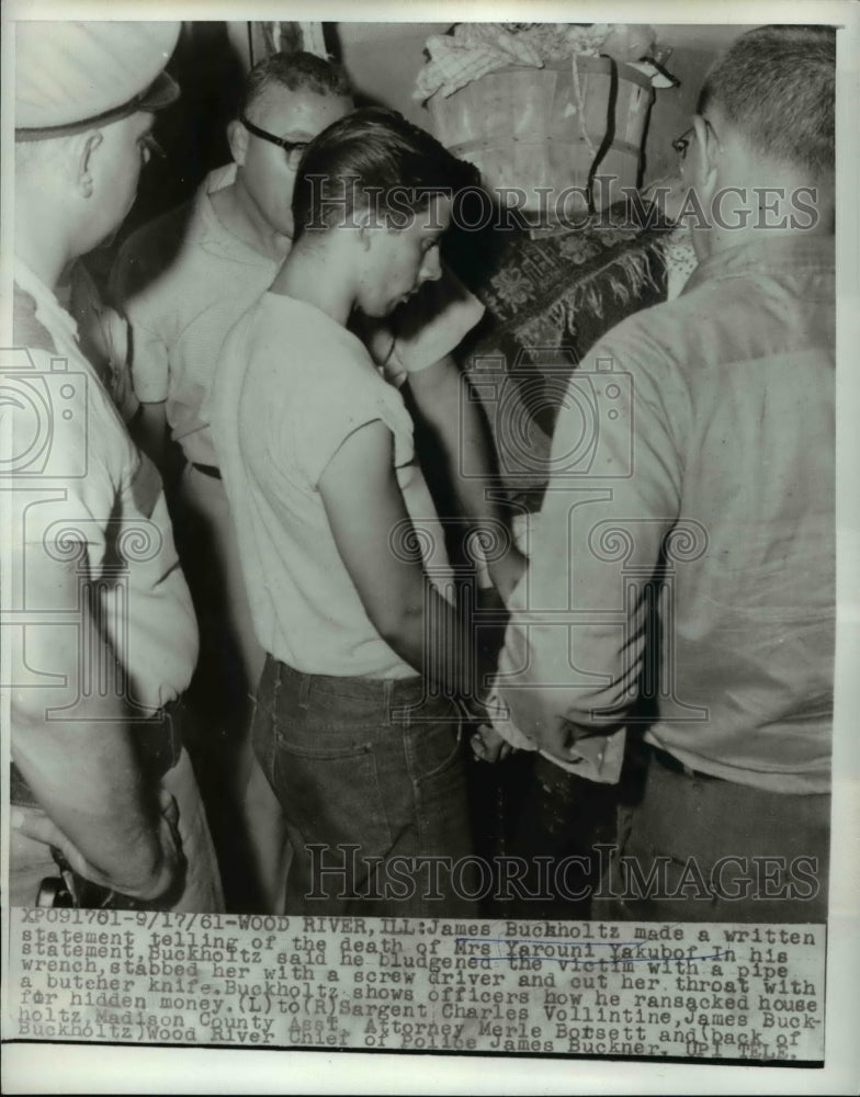 1961 Press Photo Wood River Ill James Buckholtz confessed to murder - Historic Images