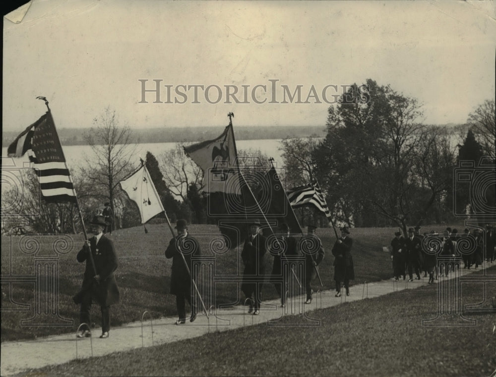 1921 Press Photo Sons of American Revolution Battle of Lexington commemoration - Historic Images