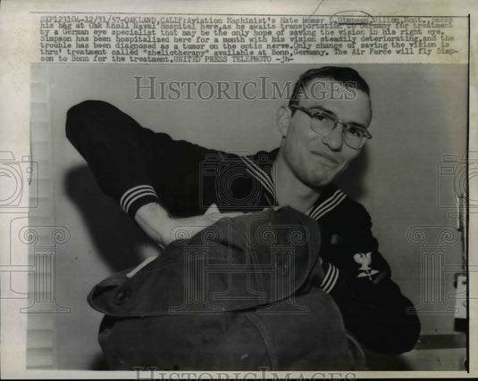 1957 Homer Simpson Aviation Machinist Packs Bags At Hospital - Historic Images