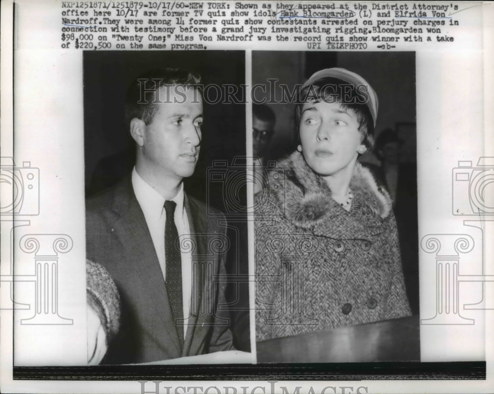 1960 Press Photo Hank Bloomgarden, Elfrida Von Nardroff in Court, New York - Historic Images