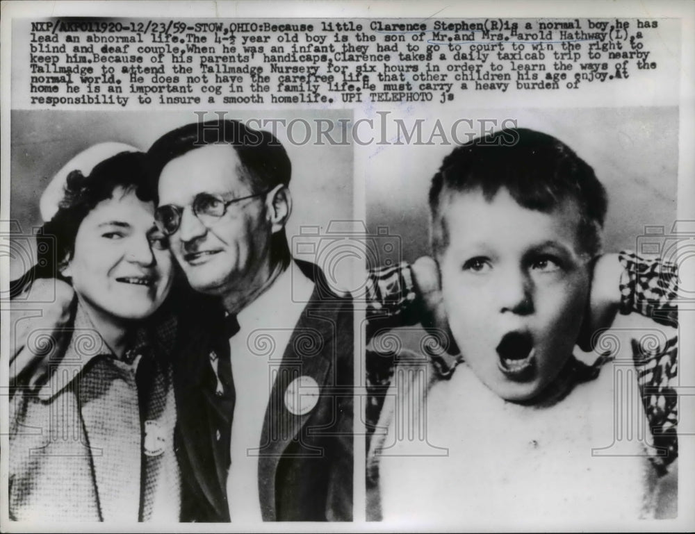 1960 Press Photo Clarence Stephen, son of Mr. and Mrs. Harold Hathway - Historic Images