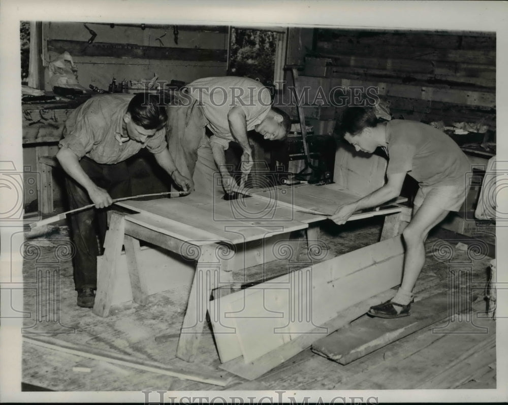 1941 Press Photo Camp Patapsco Md Leo Somners, Roger Brury, Wm Brinton - Historic Images