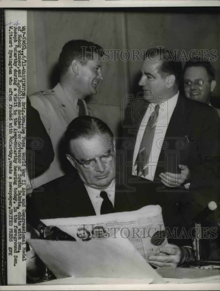 1954 Joseph McCarthy and Brig Gen Joe Foss - Historic Images