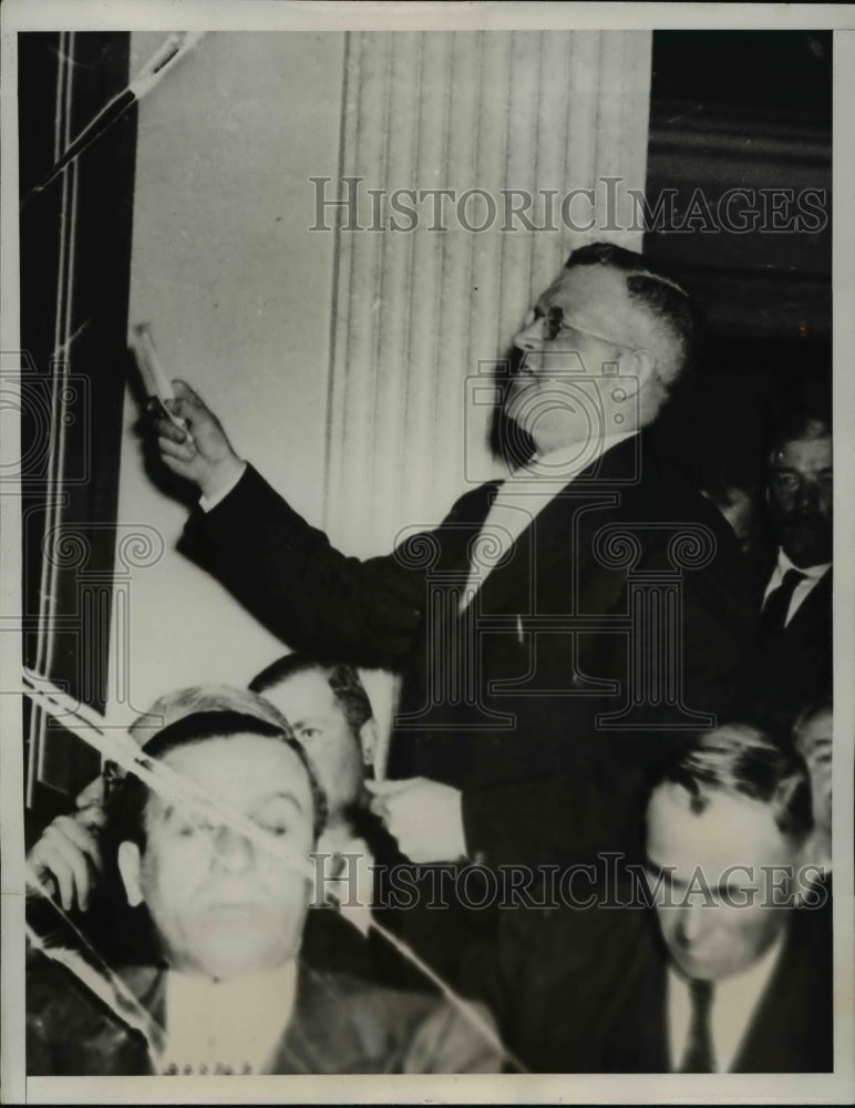 1933 Press Photo Albert J Woodhead Rochester farm leader testify in Milk Control - Historic Images