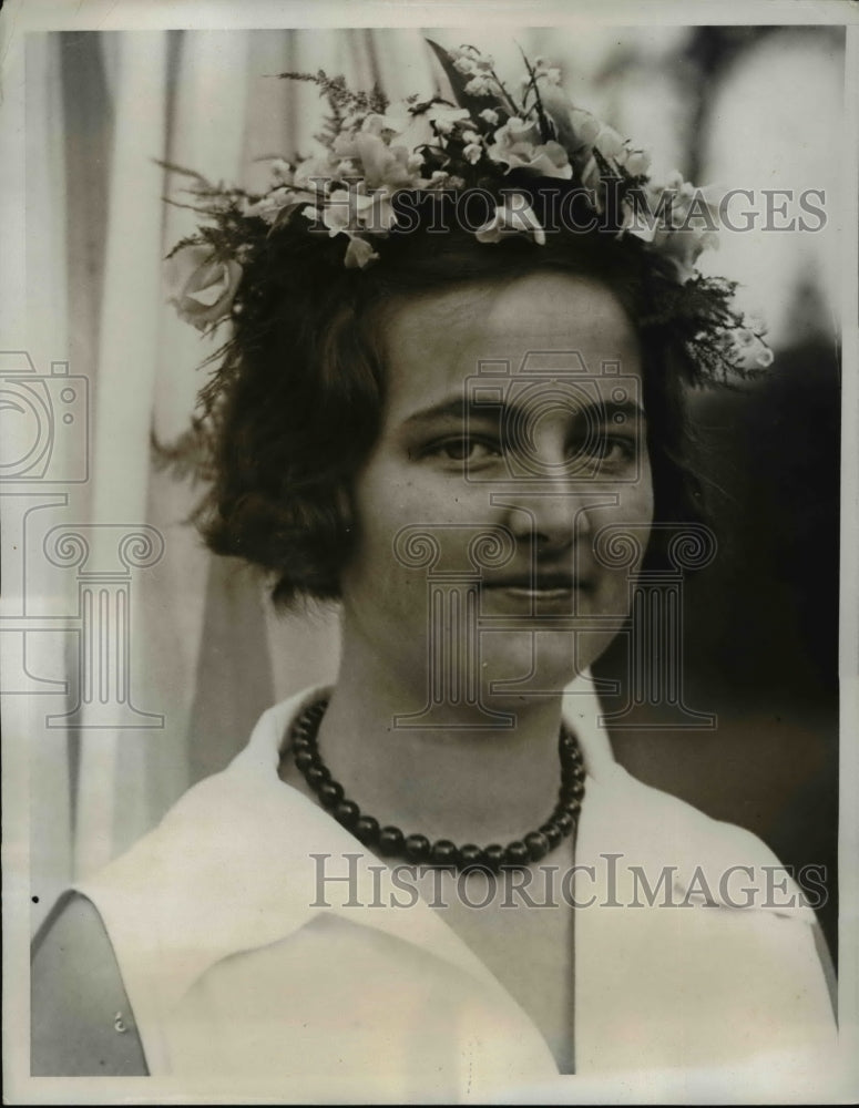 1933 Press Photo Josephine Williams Pres of the class as Queen of the May - Historic Images