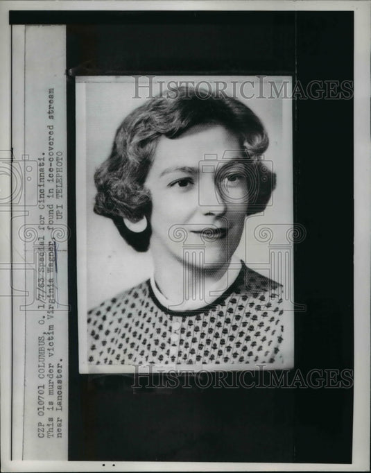 1963 Press Photo Murder victim Virginia Wagner found in ice covered stream - Historic Images