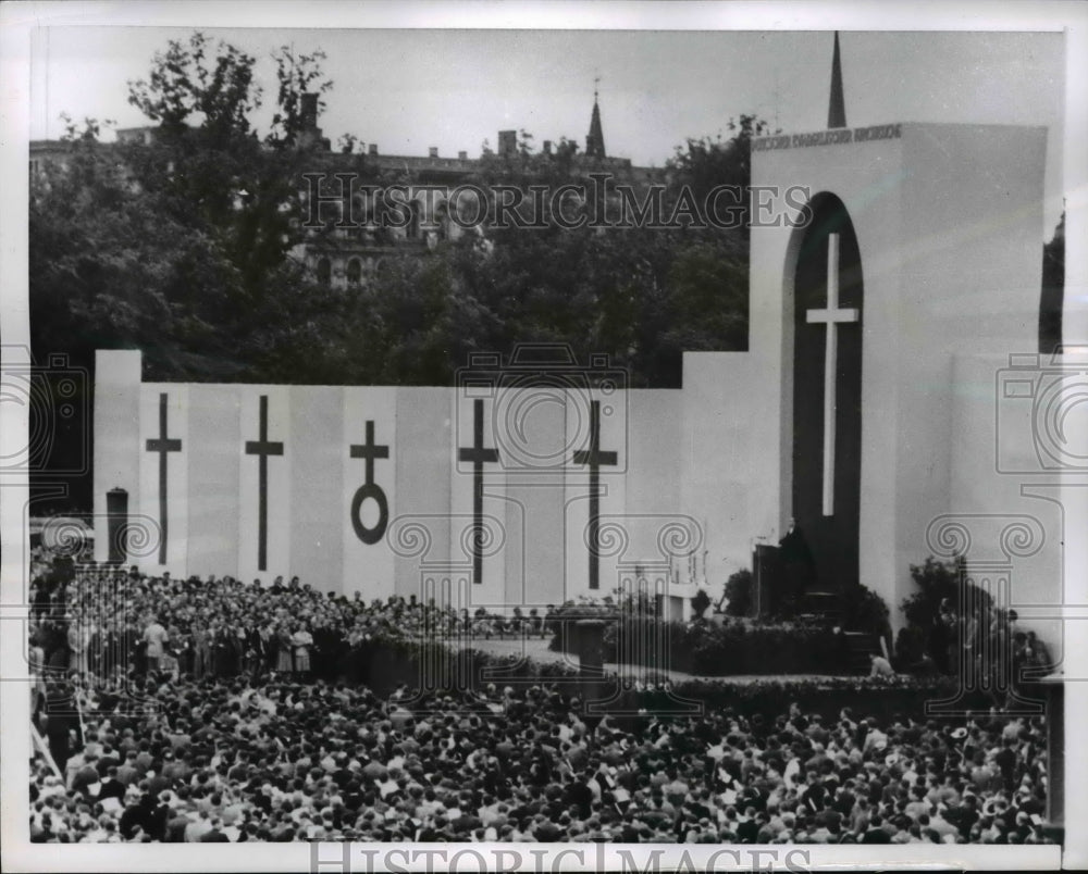 1954 Press Photo German protestants meet in Leipzig in the Soviet Zone - Historic Images