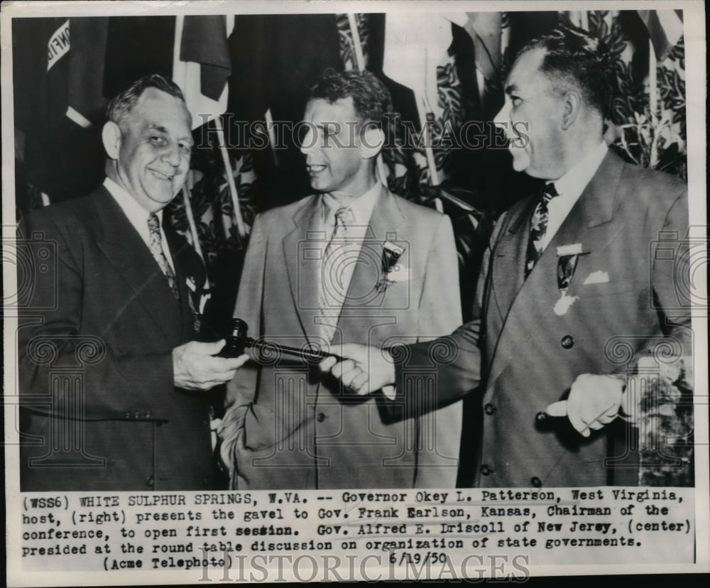 1950 Press Photo Governors Okey Patterson, Frank Earlson & Alfred Driscoll - Historic Images