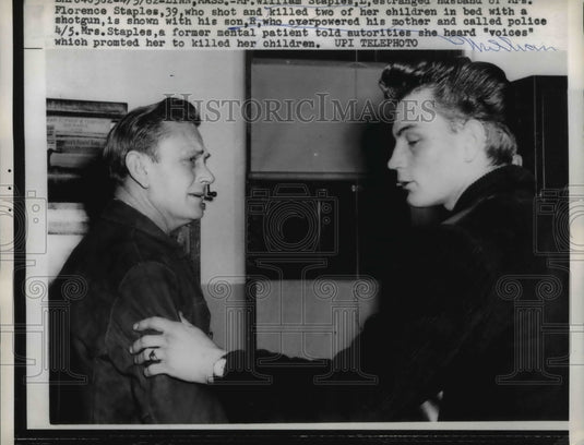 1962 Press Photo William Staples, husband of murderess Florence Staples & son - Historic Images