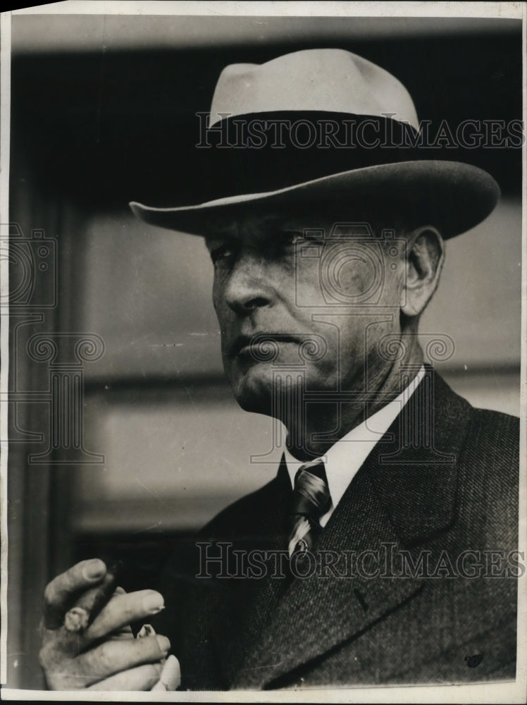 1936 Press Photo Warden James B. Holohan at Quentin Prison - Historic Images