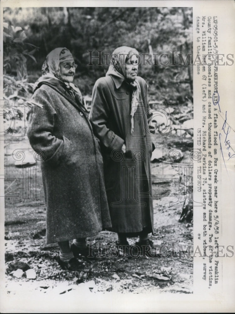 1958 Press Photo The flash flood on Fox Creek caused thousand dollar damages - Historic Images