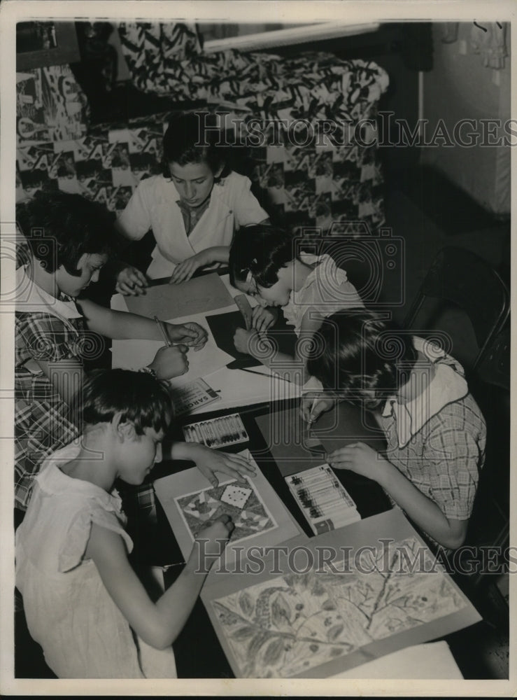 1936 Press Photo WPA  Shows Child Welfare Crafts - Historic Images