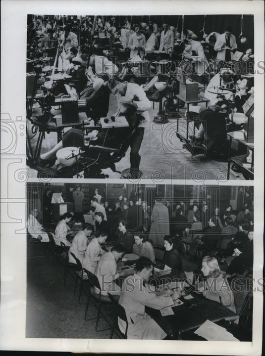 1950 Press Photo The medical and dental treatment and the patients' registration - Historic Images