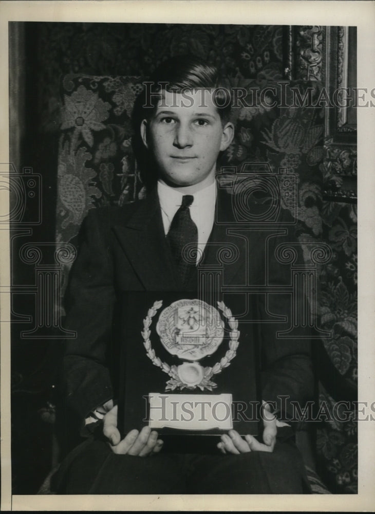 1931 Press Photo Perry Frank Wins Spelling Championship - Historic Images
