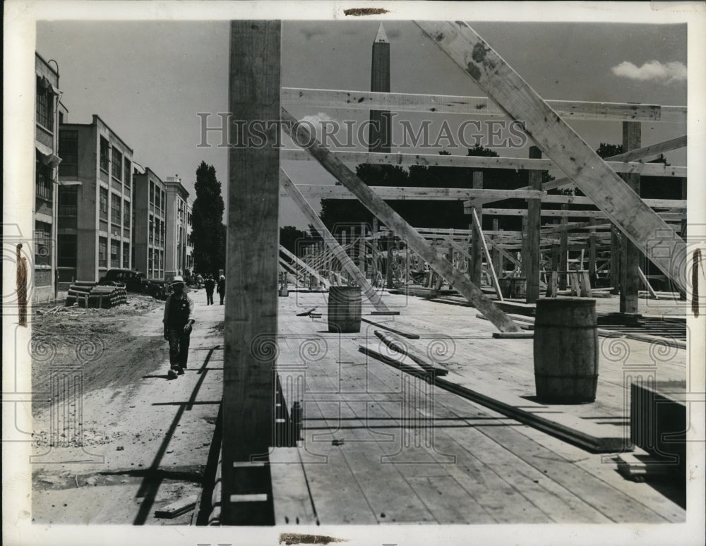 1941 Press Photo Former parking lot being converted to Annex of Navy building - Historic Images