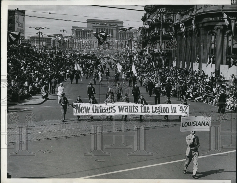 1941 Press Photo The New Orleans Legion post at the American Legion Parade - Historic Images