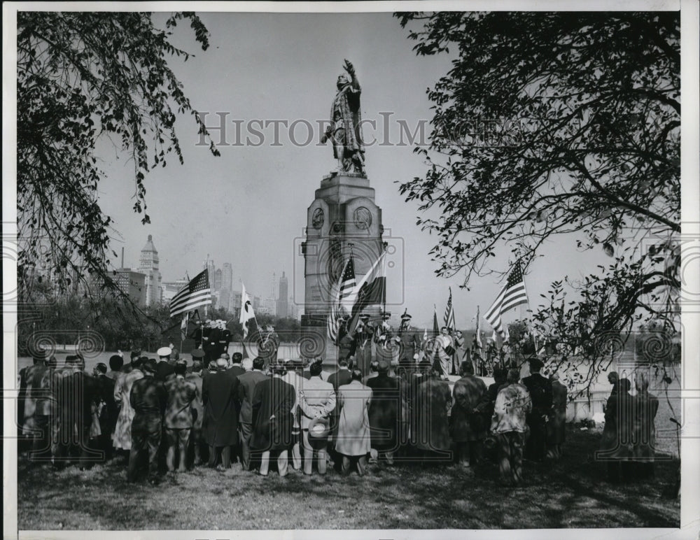 1951 Press Photo 459th Anniversary of Columbus Discovery of America. - Historic Images