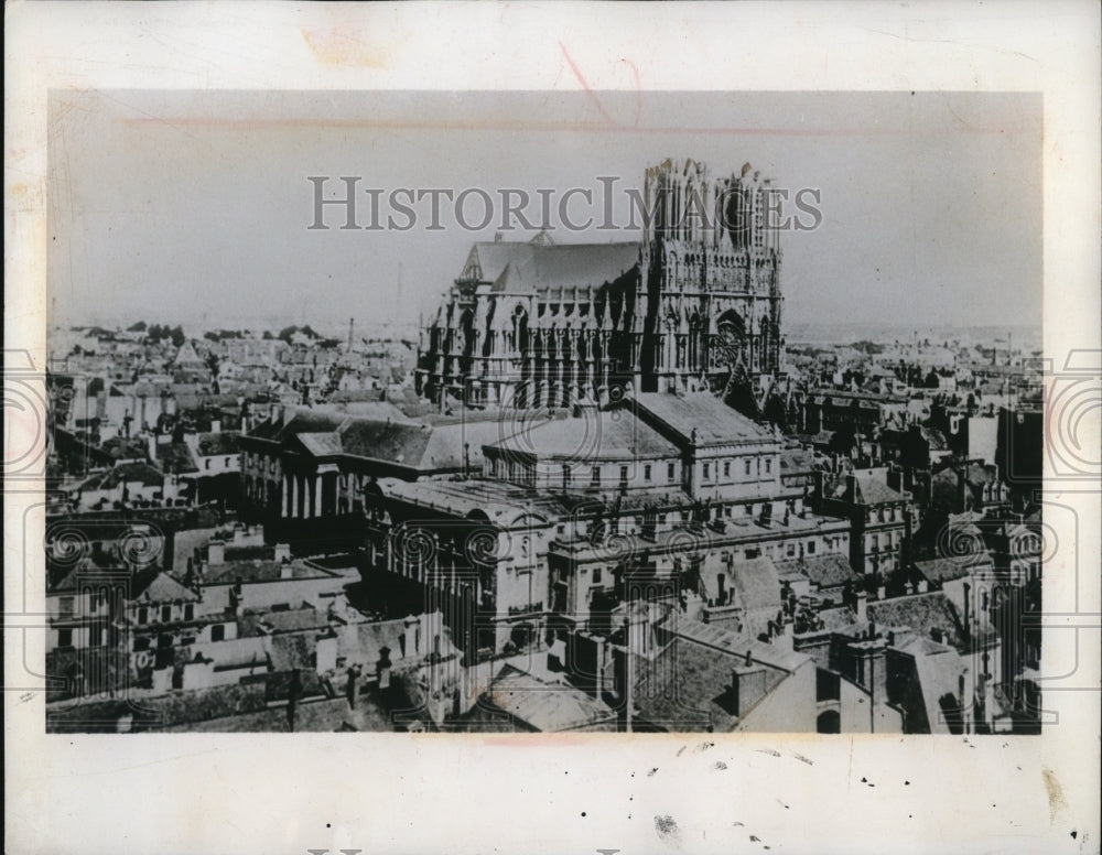 1944 Press Photo Rheims, Famous Cathedral City - Historic Images