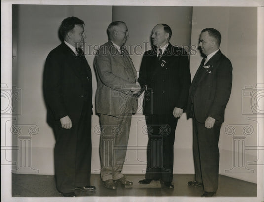1937 Press Photo Drs D Clarride E Johnson H Small J Bray New England Dental Soc - Historic Images